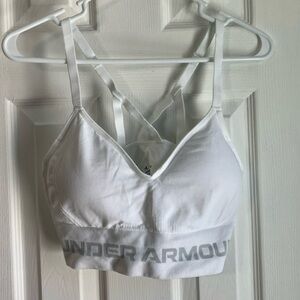 Under Armour NEW Women’s Compression Sports Bra White Size L Removable Cups